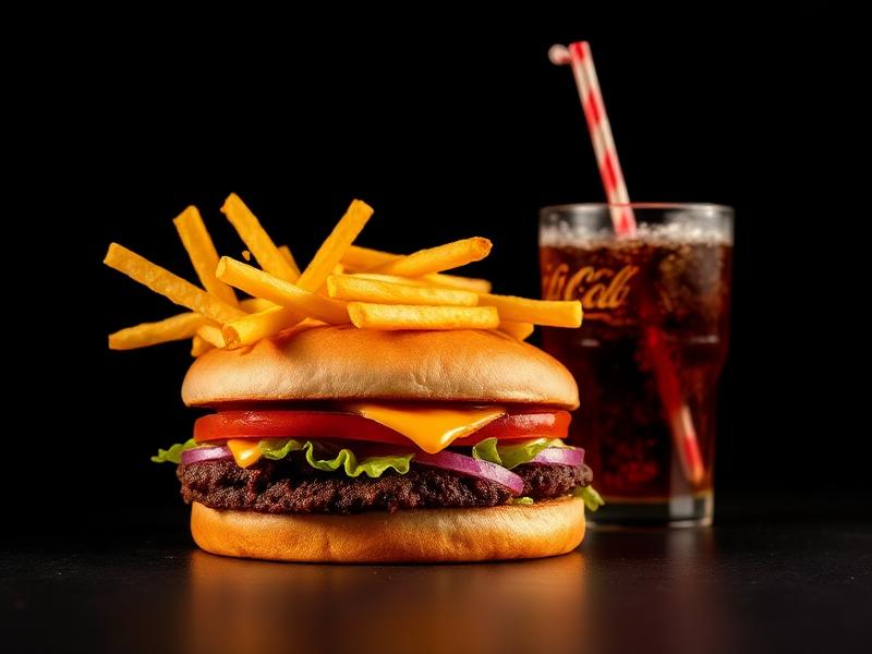 Burger, fries and drink combo